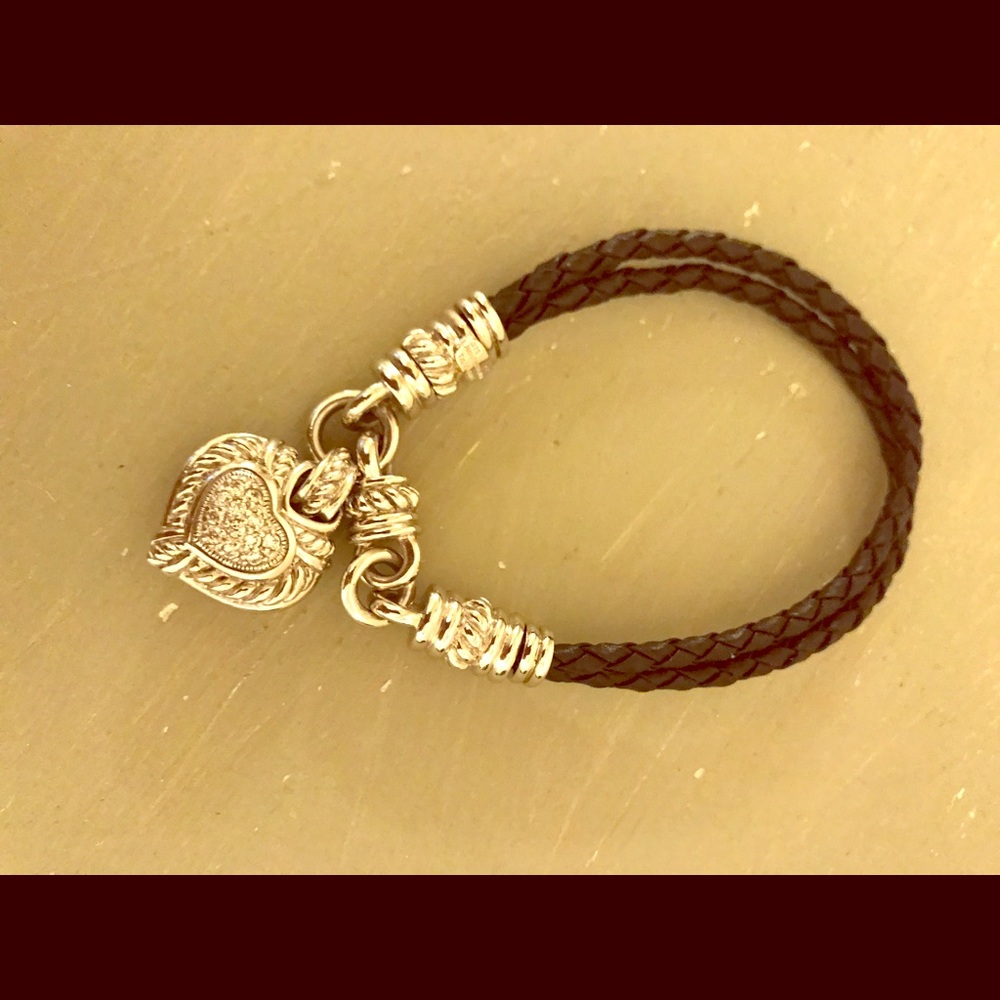 Judith Ripka Black Cord Heart Bracelet